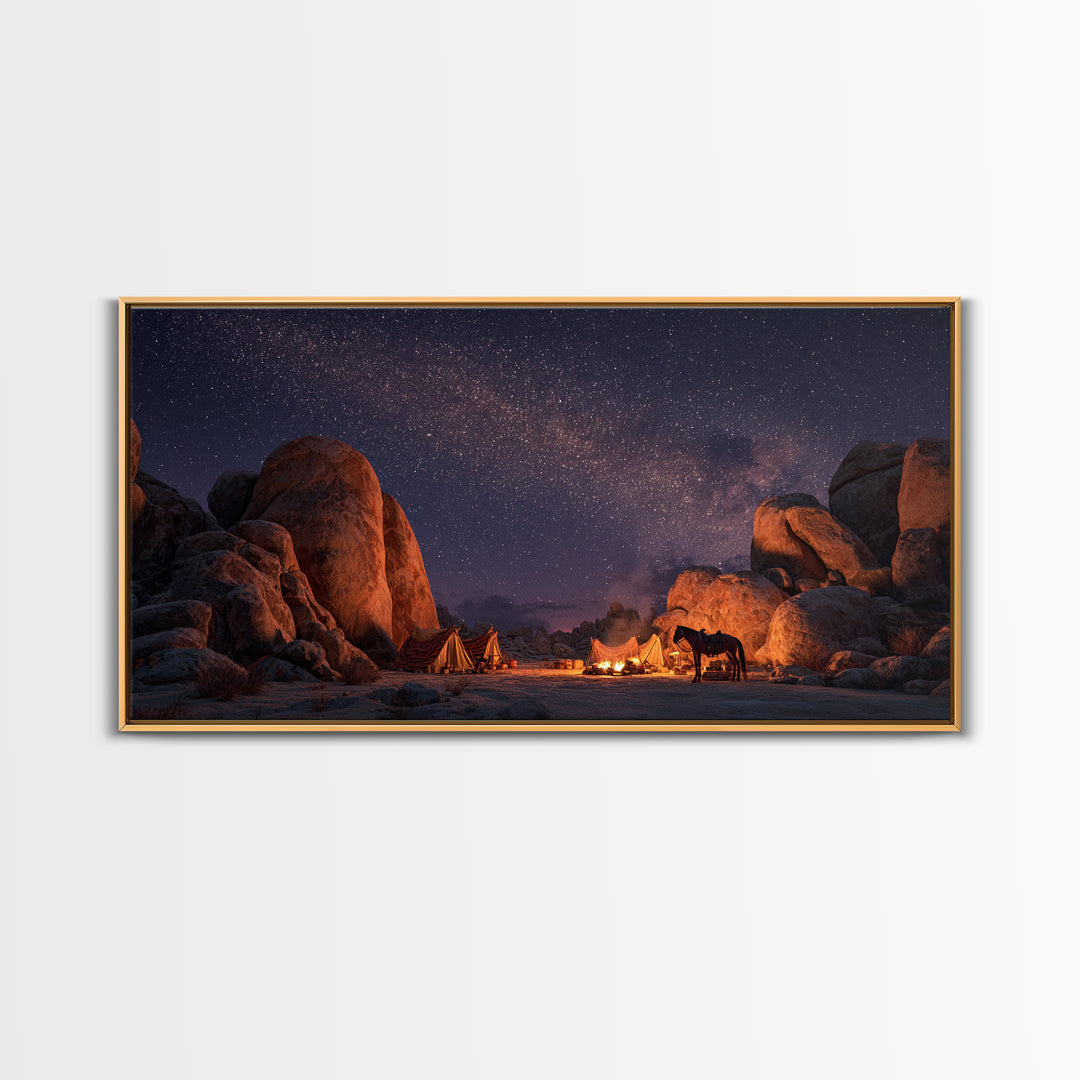 Epic Viking Warrior Kneeling With Sword In Snowy Landscape Dramatic Wall Art Original Canvas Print