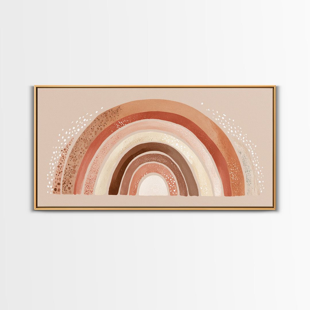 Terracotta Boho Rainbow Wall Art, Neutral Nursery Decor, Kids Room Decor, Earth Tone Decor, Above Crib Decor, Canvas Print