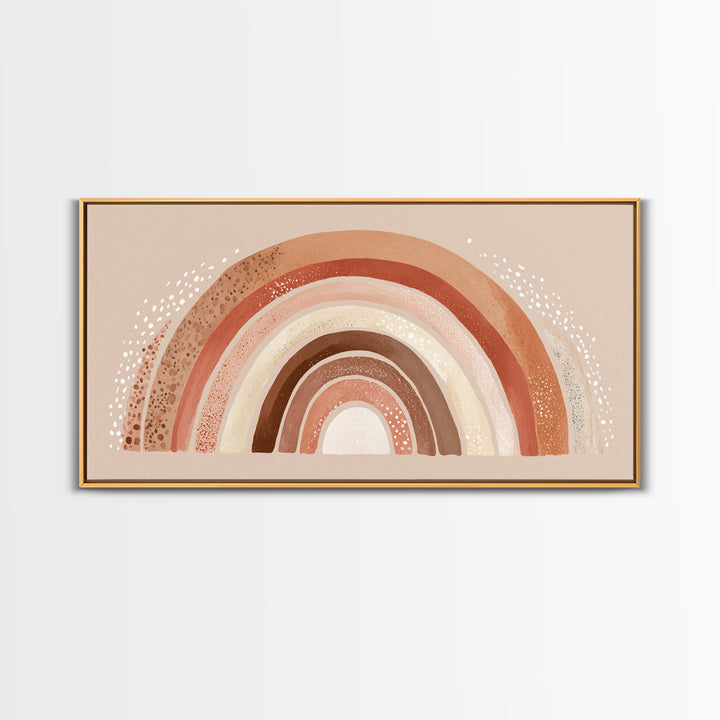 Terracotta Boho Rainbow Wall Art, Neutral Nursery Decor, Kids Room Decor, Earth Tone Decor, Above Crib Decor, Canvas Print