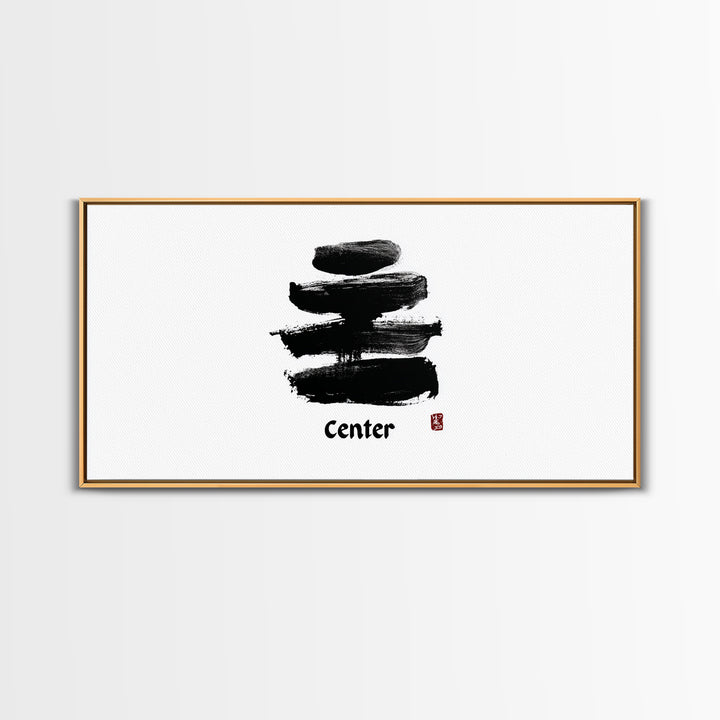 Zen Bamboo Brush Painting Minimalist Wall Art Black And White Ink Illustration Canvas Print Home Decor For Living Room And Office