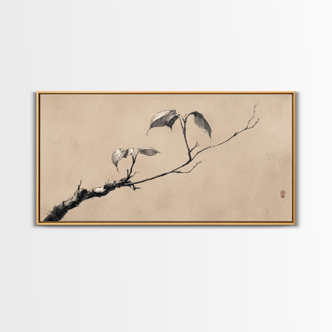 Rustic Old Wooden Boat Water Lily Pond Classic Landscape Painting Framed Canvas Print