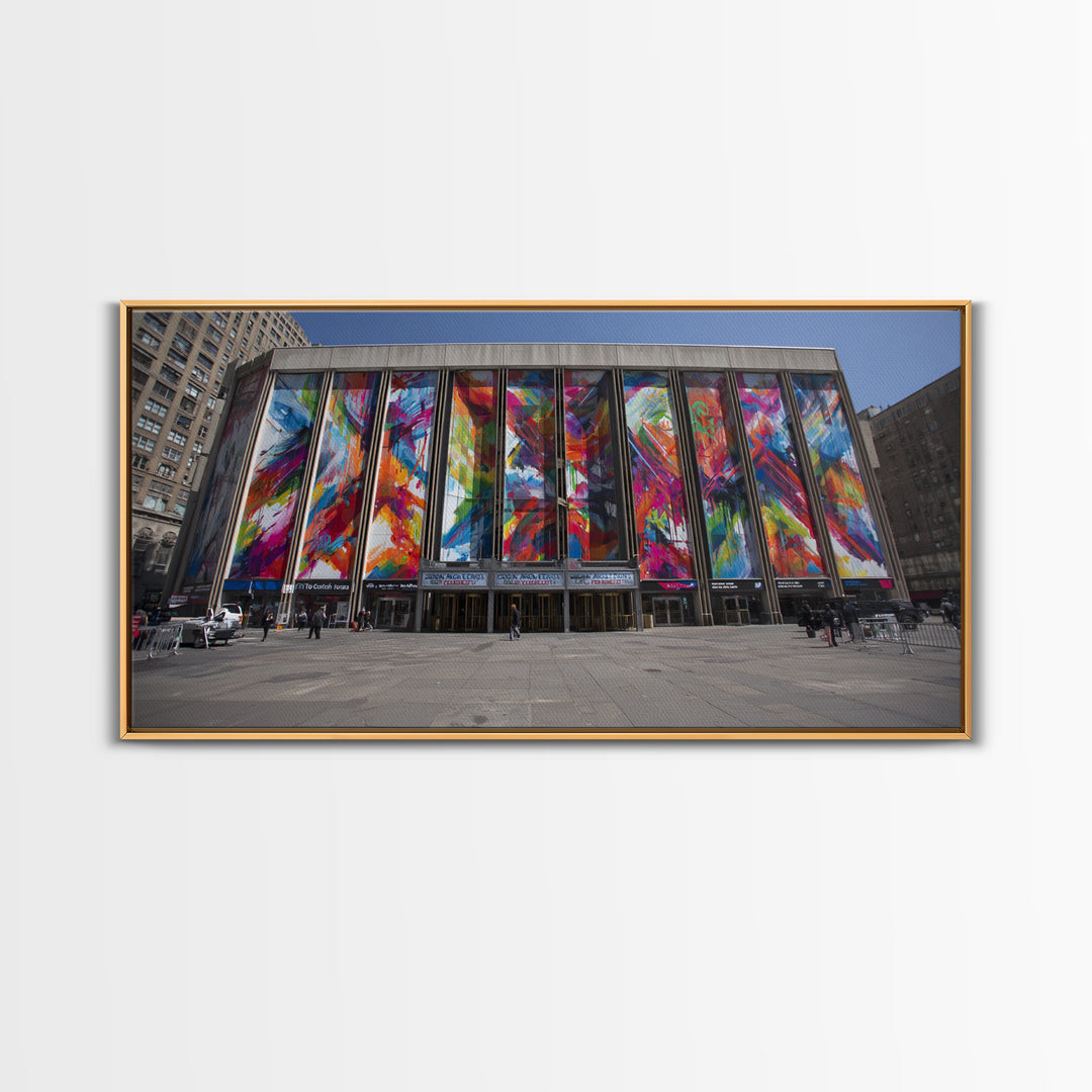 Colorful Modern Glass Building Facade Wall Art, Urban Architecture Canvas Print, Abstract City Decor, Statement Office Art