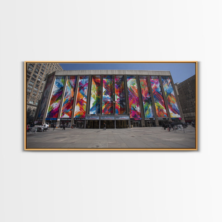 Colorful Modern Glass Building Facade Wall Art, Urban Architecture Canvas Print, Abstract City Decor, Statement Office Art
