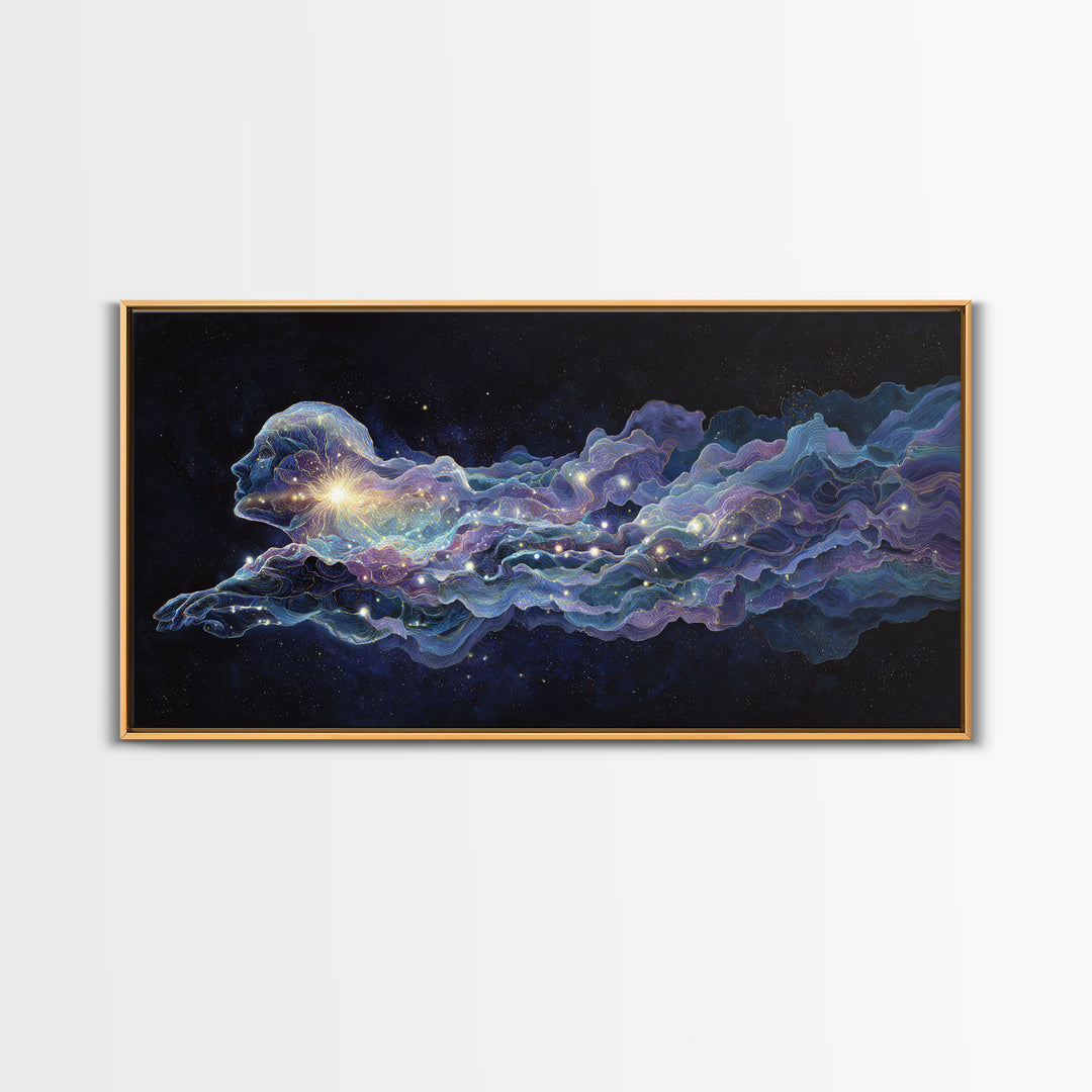Abstract Celestial Cosmic Art Painting Wall Art Canvas Print Colorful Starry Night Decor Mystical Wall Art