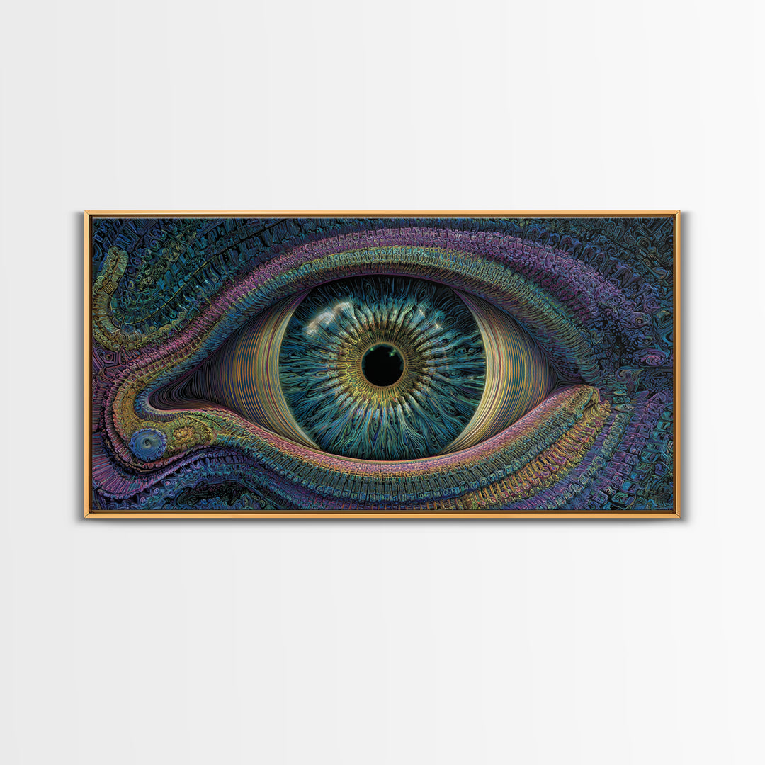Intricate Abstract Eye Design Digital Art Print Colorful Unique Wall Art Canvas Print Modern Office Decor Gift