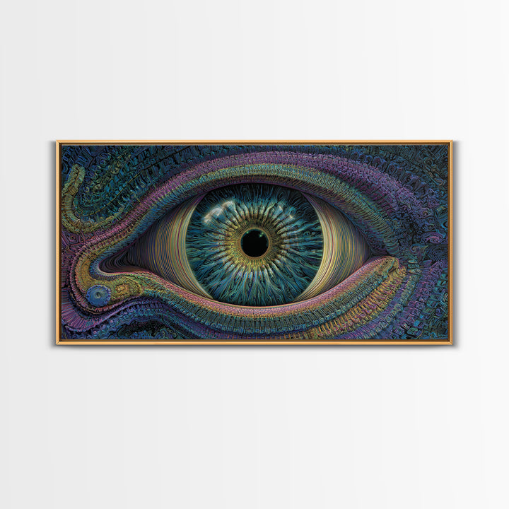 Intricate Abstract Eye Design Digital Art Print Colorful Unique Wall Art Canvas Print Modern Office Decor Gift