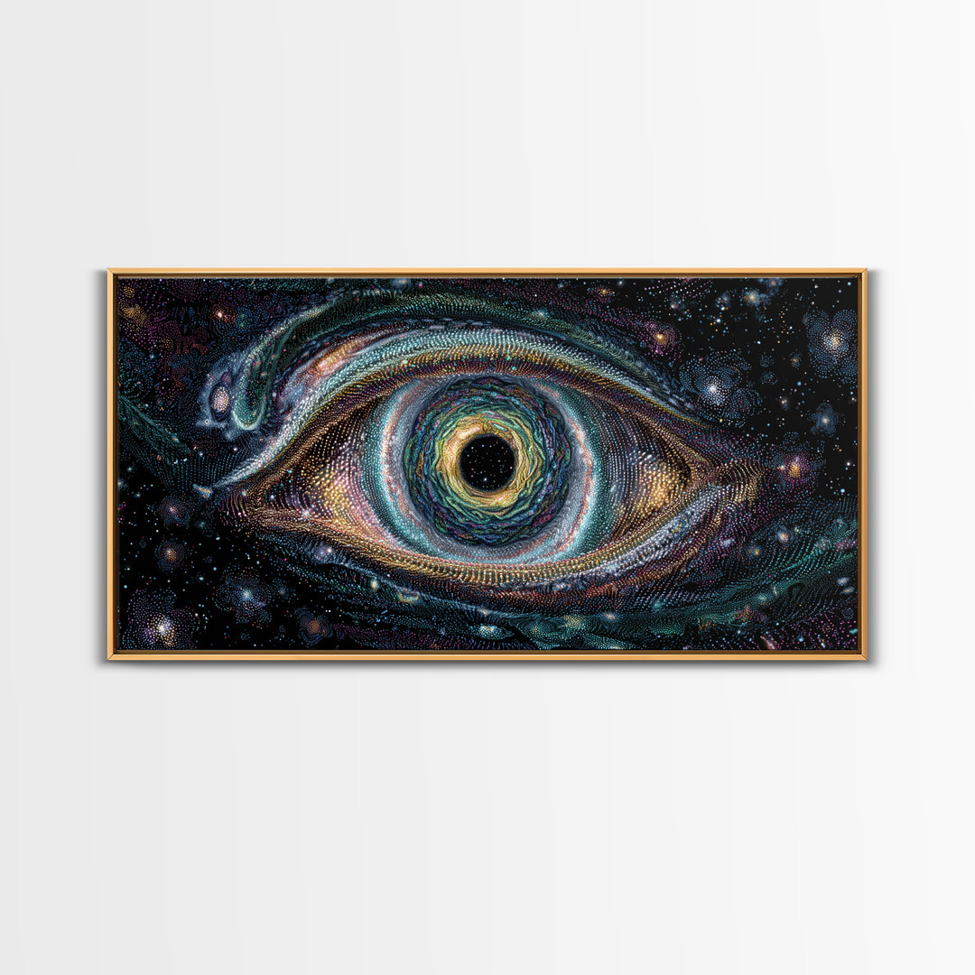 Cosmic Vortex Eye With Starry Galaxy Background Abstract Surreal Wall Art For Modern Home Decor And Spiritual Spaces Canvas Print With Stunning Detail