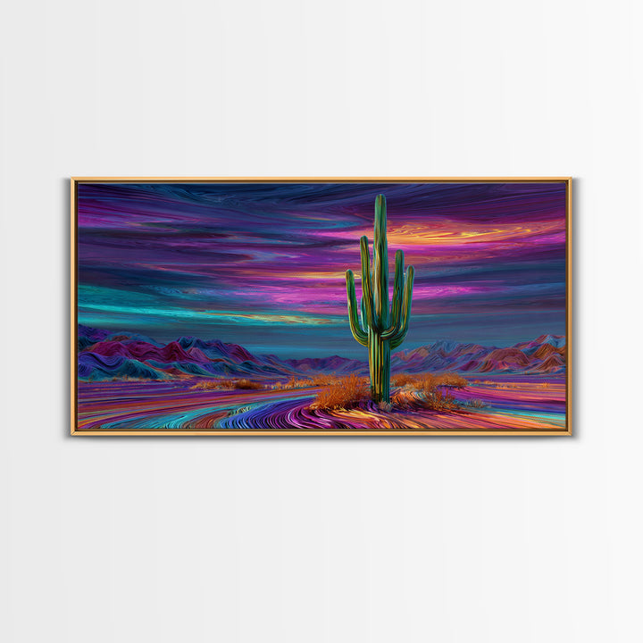 Futuristic Neon Cityscape With Skyscrapers Reflected On Water Large Wall Art Framed Canvas Print Modern Urban Home Decor