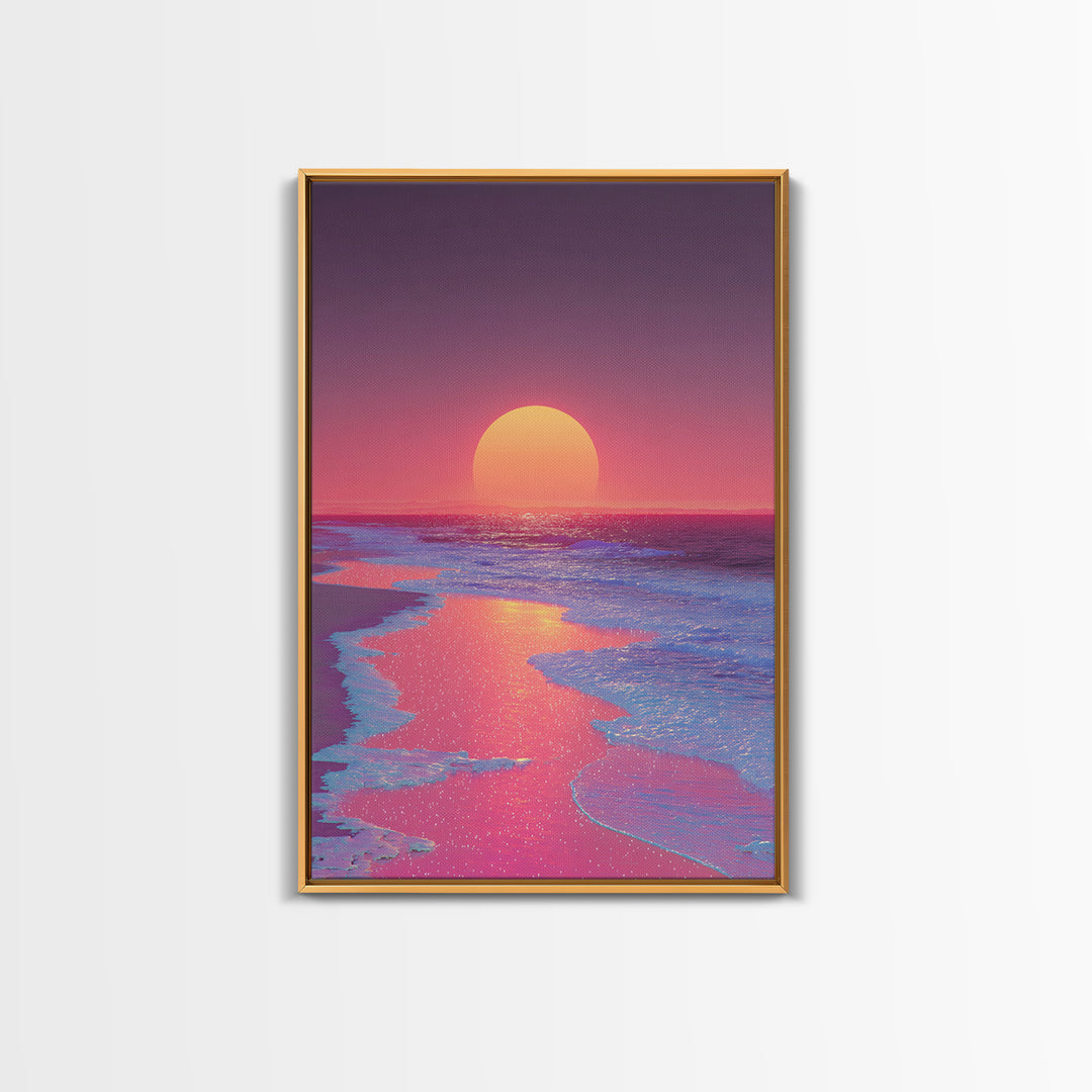 Dramatic Cityscape At Sunset With Reflective Surface Modern Wall Art Large Canvas Print Trendy Wall Art For Living Room Decor