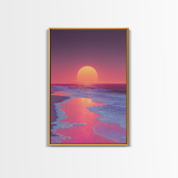 Dramatic Cityscape At Sunset With Reflective Surface Modern Wall Art Large Canvas Print Trendy Wall Art For Living Room Decor