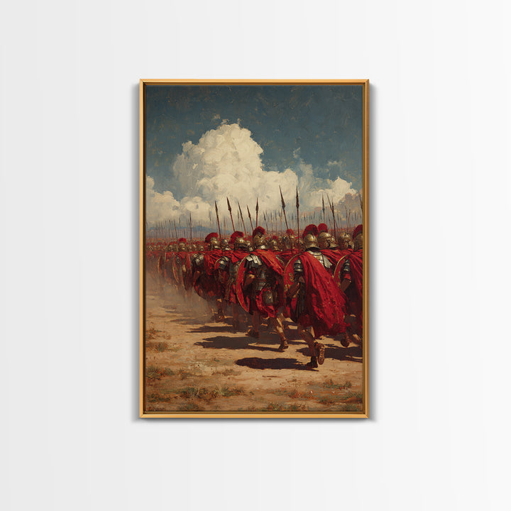 Roman Legion Marching With Red Capes Canvas Print, Ancient Warrior Wall Art, Historical Battle Decor, Gift For Him, Office Decor