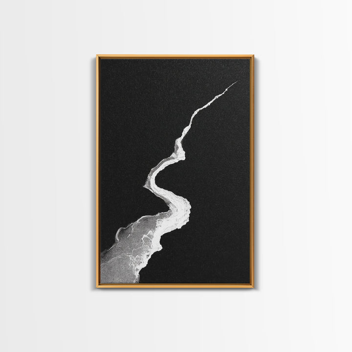 Abstract Black And White Textured Paint Stroke Minimalist Wall Art Canvas Print For Office Decor