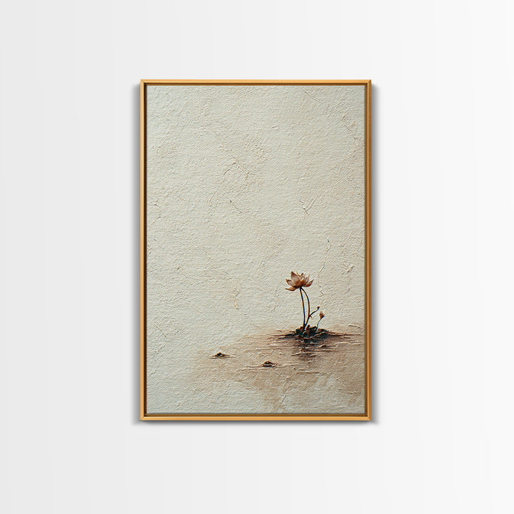 Simple Lotus Flower Minimalist Painting Wall Art Canvas Print For Spa Decor And Zen Home Decoration