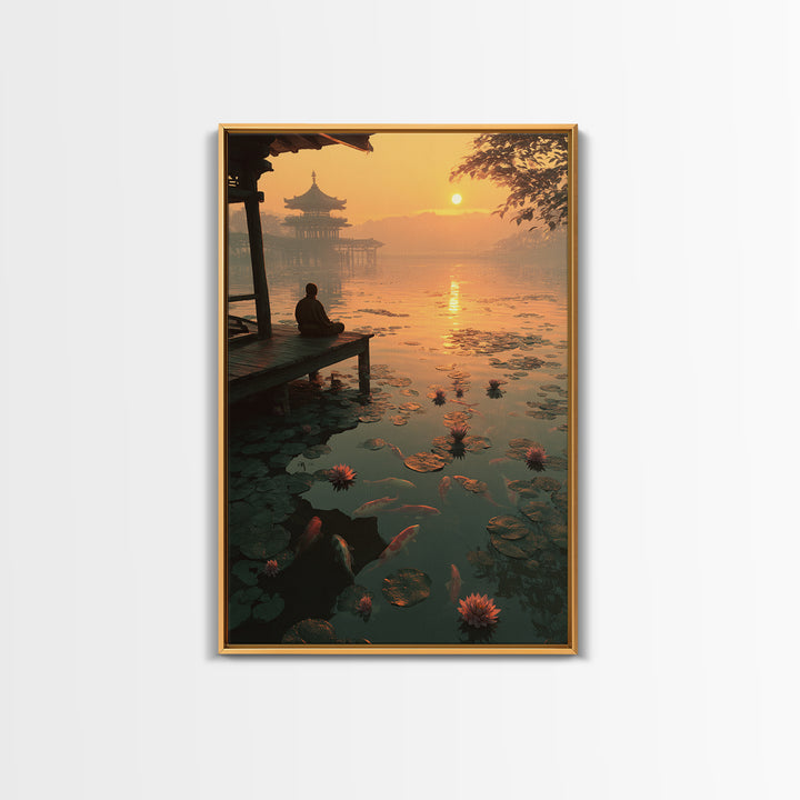 Dramatic Rocky Mountain Landscape With Pine Trees And Sunset Lighting Original Framed Canvas Print Scenic Nature Wall Art For Living Room