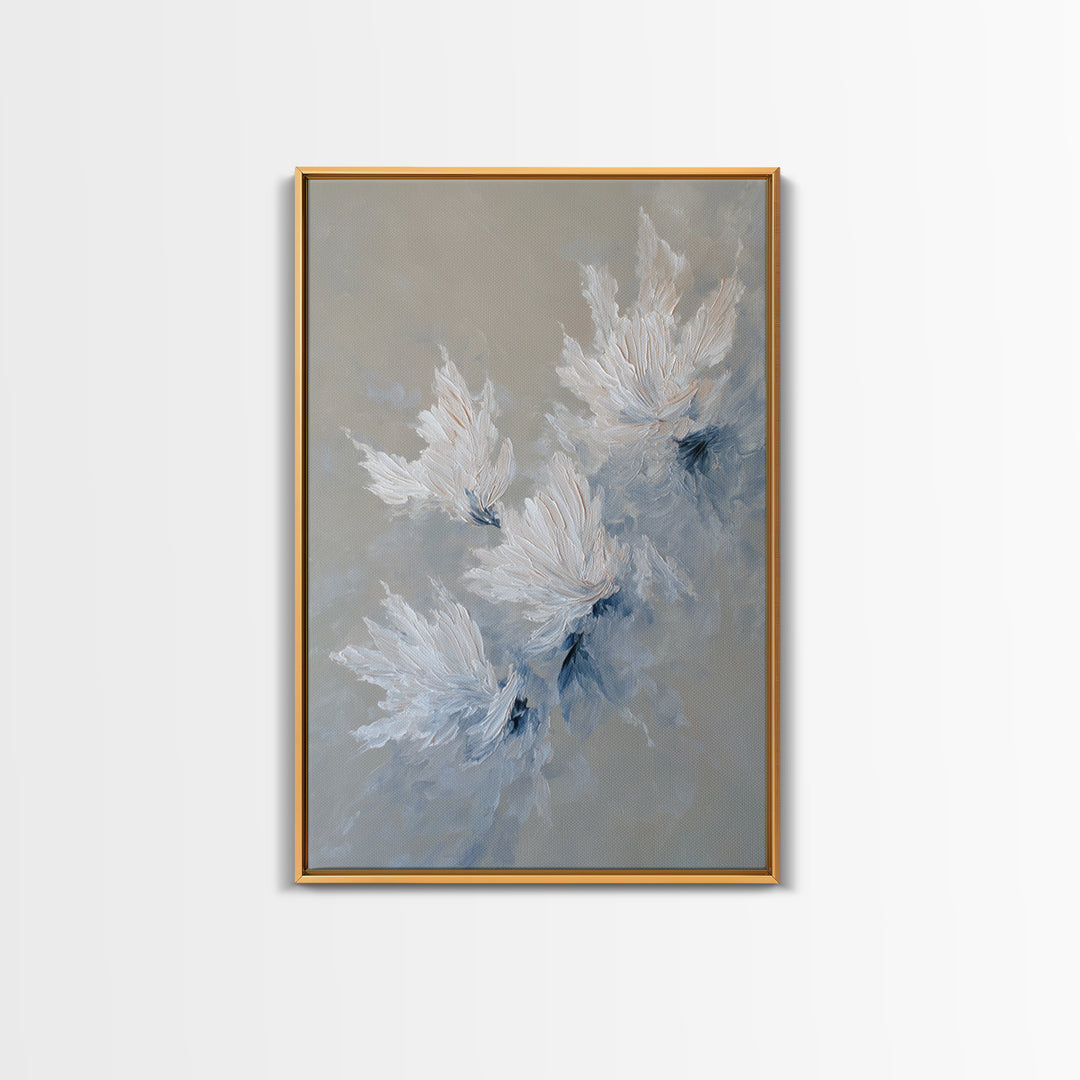 Abstract Black Ink Brush Stroke Flow Calligraphy Wall Art Print Minimalist Contemporary Bedroom Decor Framed Canvas Print