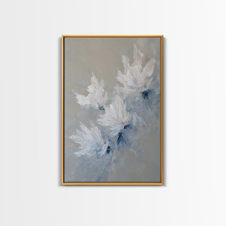Abstract Black Ink Brush Stroke Flow Calligraphy Wall Art Print Minimalist Contemporary Bedroom Decor Framed Canvas Print