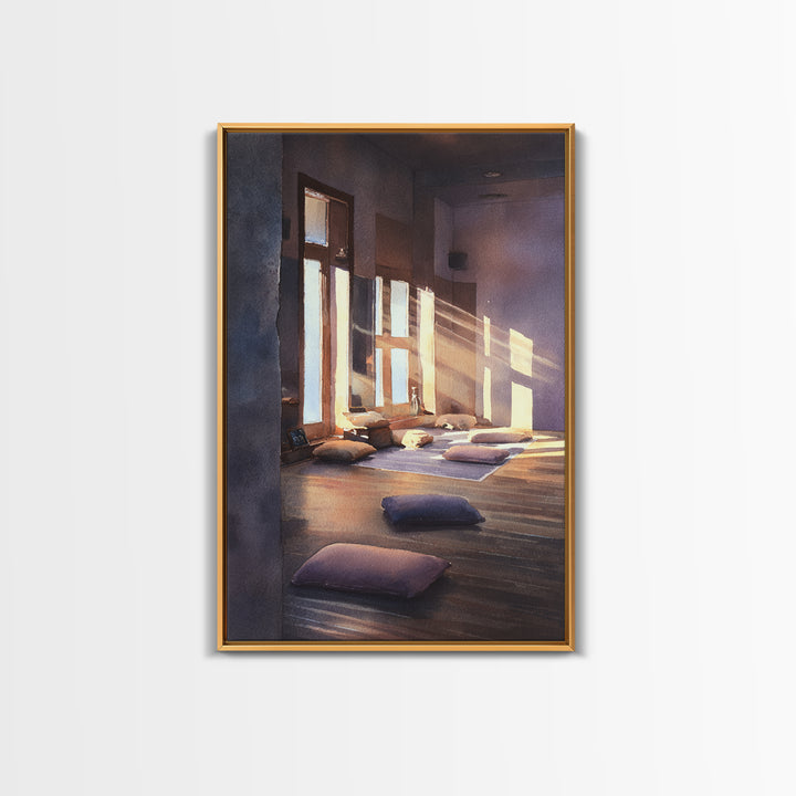 Decorative Abstract Mountain Art Painting With Textured Brushstrokes Framed Canvas Print Wall Art