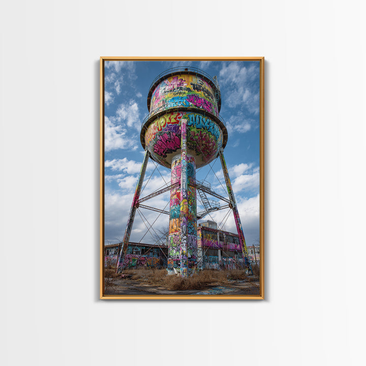 Vibrant Urban Graffiti Subway With Tiger Mural Photography Canvas Print Wall Art For Modern Home Or Urban Space Decor