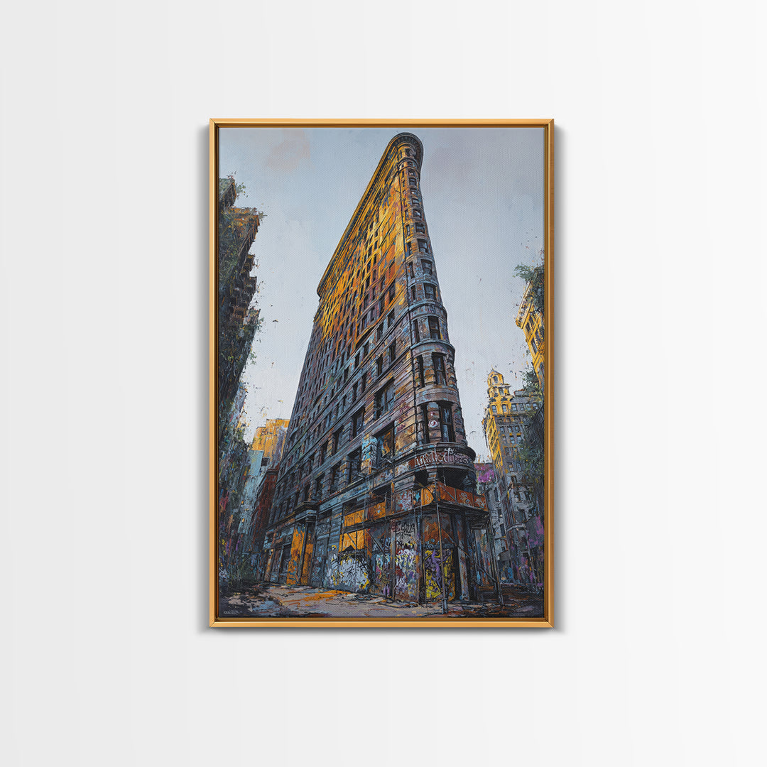 Urban Art Graffiti Building Wall Art Print Modern Cityscape Decor Framed Canvas Print