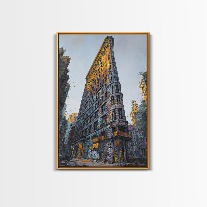 Urban Art Graffiti Building Wall Art Print Modern Cityscape Decor Framed Canvas Print