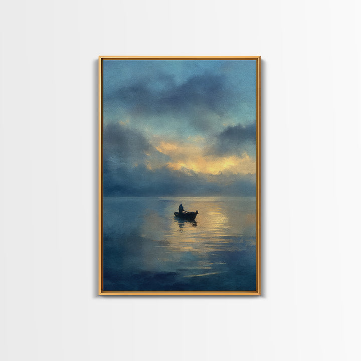 Elegant Golden Geometric Floral Pattern On Turquoise Background Classic Wall Art Framed Canvas Print For Luxury Home Decor And Office Art