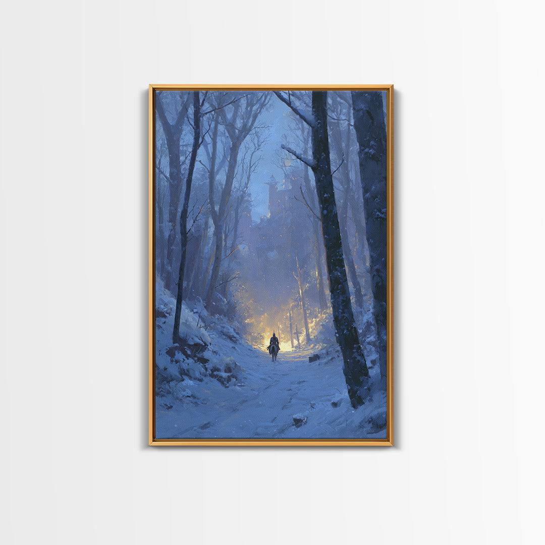 Warm Night Market Painting With Lanterns Digital Art Canvas Print For Cozy Boho Wall Decor And Atmospheric Interior Design