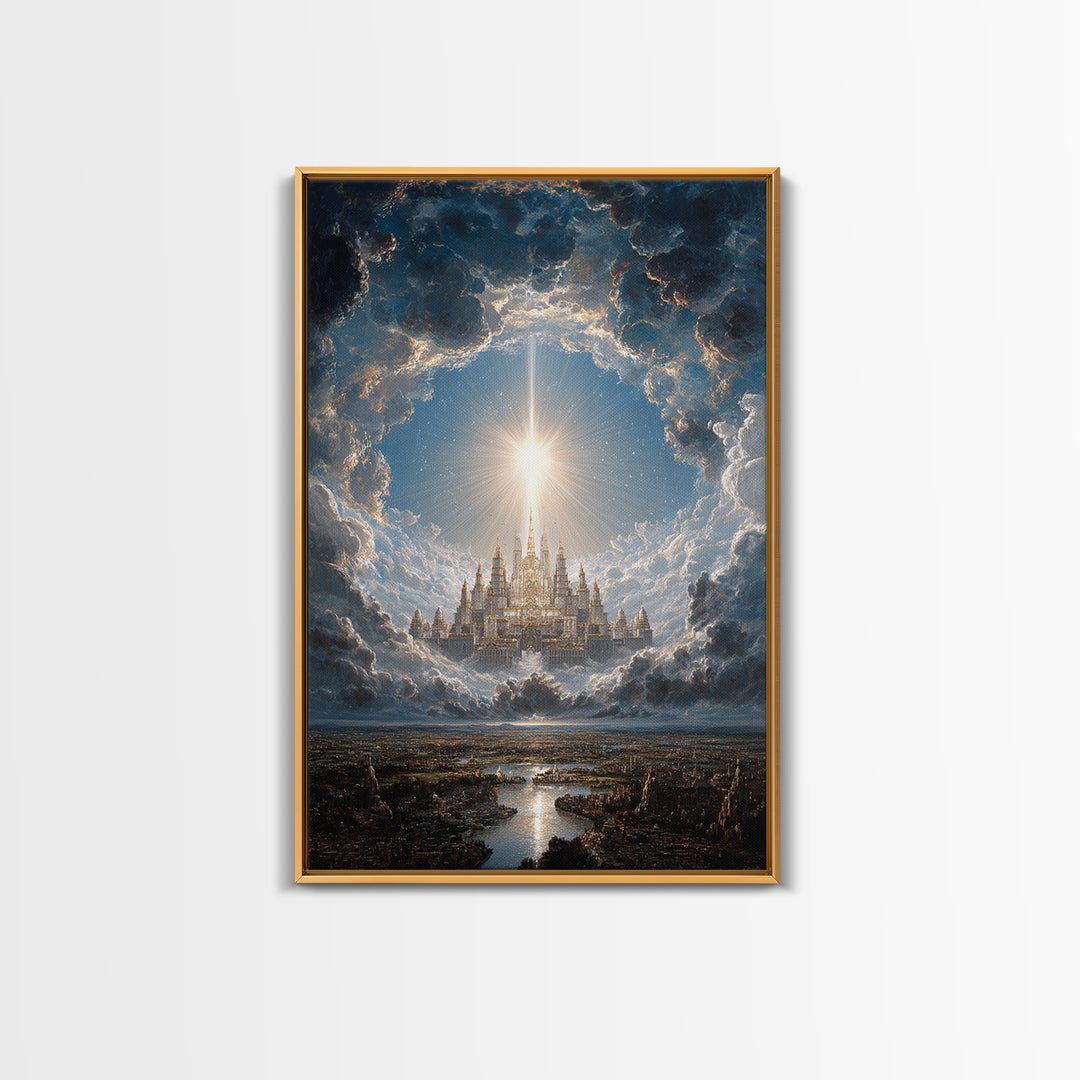 Artistic Islamic Calligraphy With Floral Embellishments Blue And Gold Detailed Framed Canvas Print For Decor