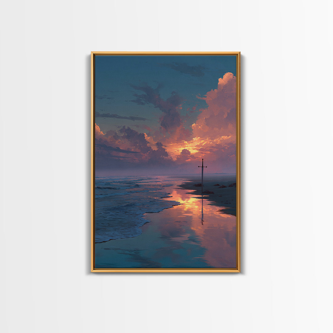 Enchanting Night Coastal Village Oil Painting Romantic Wall Art Canvas Print For Warm Home Decor And Bedroom Wall Decoration