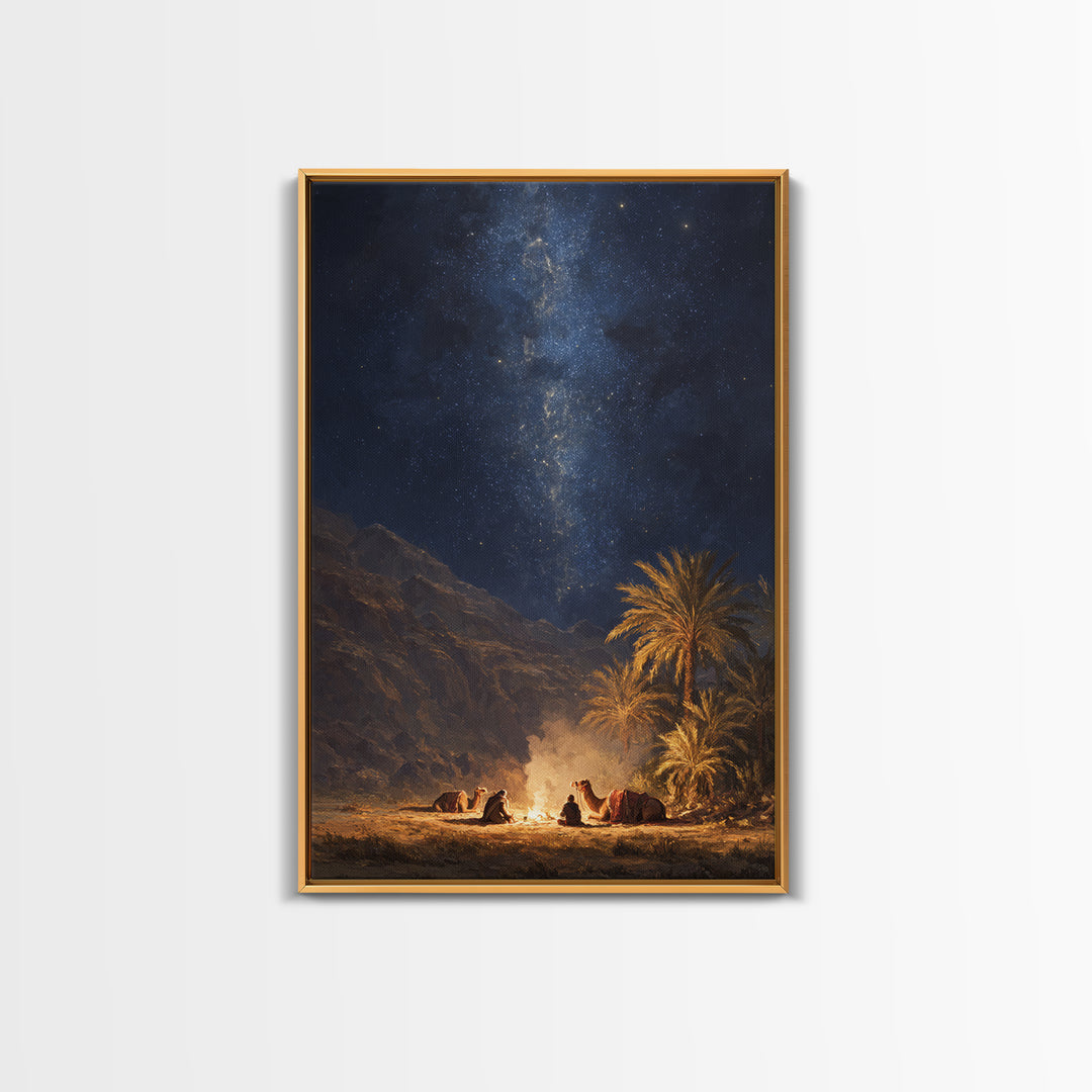 Ethereal Figure With Staff Summoning Spirits Of The Dead Surreal Skeleton Scene Framed Canvas Print Dark Fantasy Wall Art