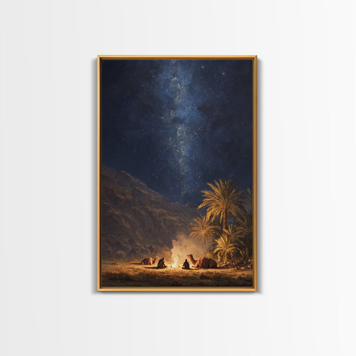 Ethereal Figure With Staff Summoning Spirits Of The Dead Surreal Skeleton Scene Framed Canvas Print Dark Fantasy Wall Art