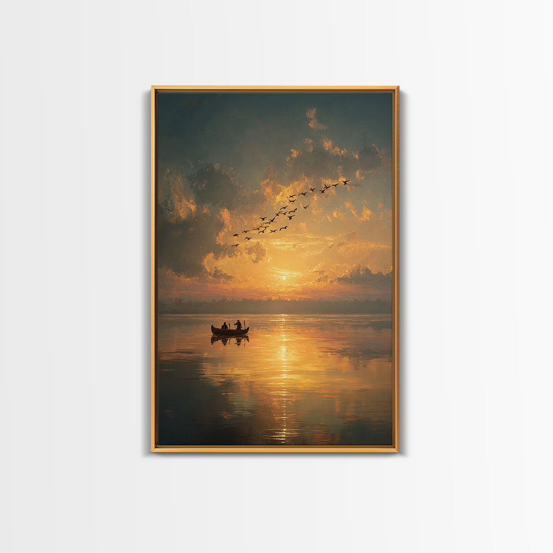 Radiant Sunbeam Breaking Through Clouds With Figure Standing Epic Inspirational Wall Art Canvas Print For Office