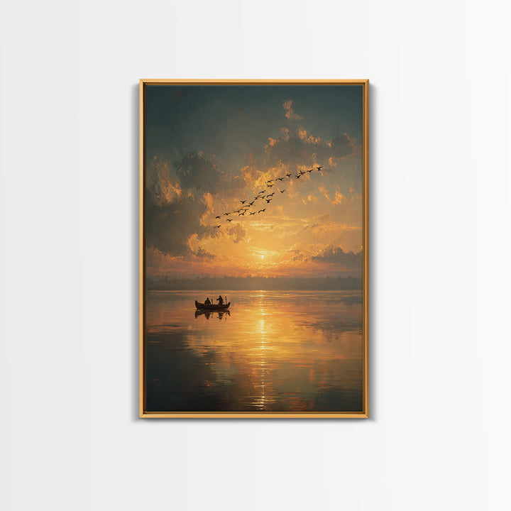 Radiant Sunbeam Breaking Through Clouds With Figure Standing Epic Inspirational Wall Art Canvas Print For Office
