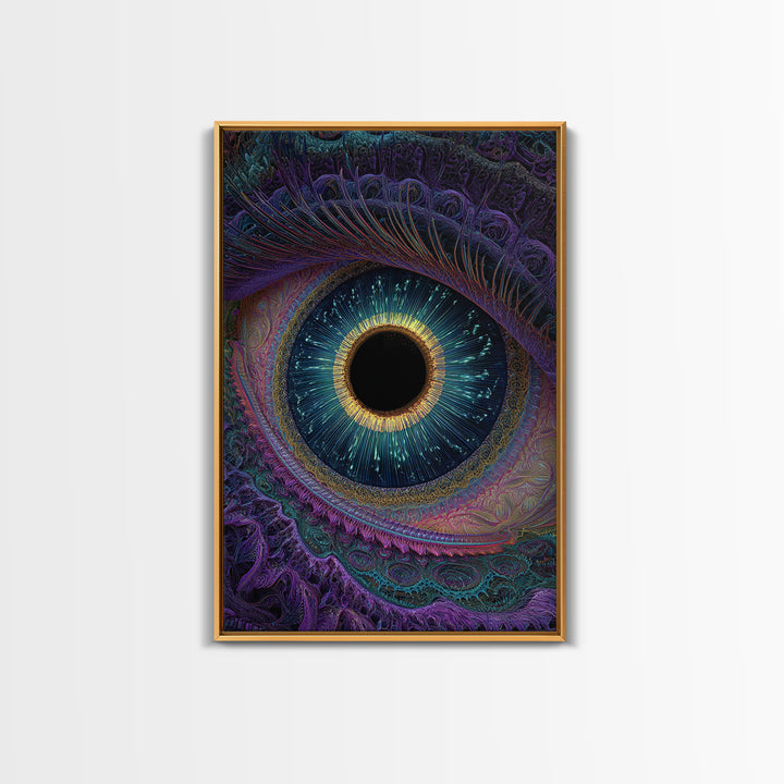 Mystical Cosmic Eye Wall Art, Psychedelic Iris Painting, Surreal Vision Canvas, Celestial Decor, Statement Artwork Gift Idea