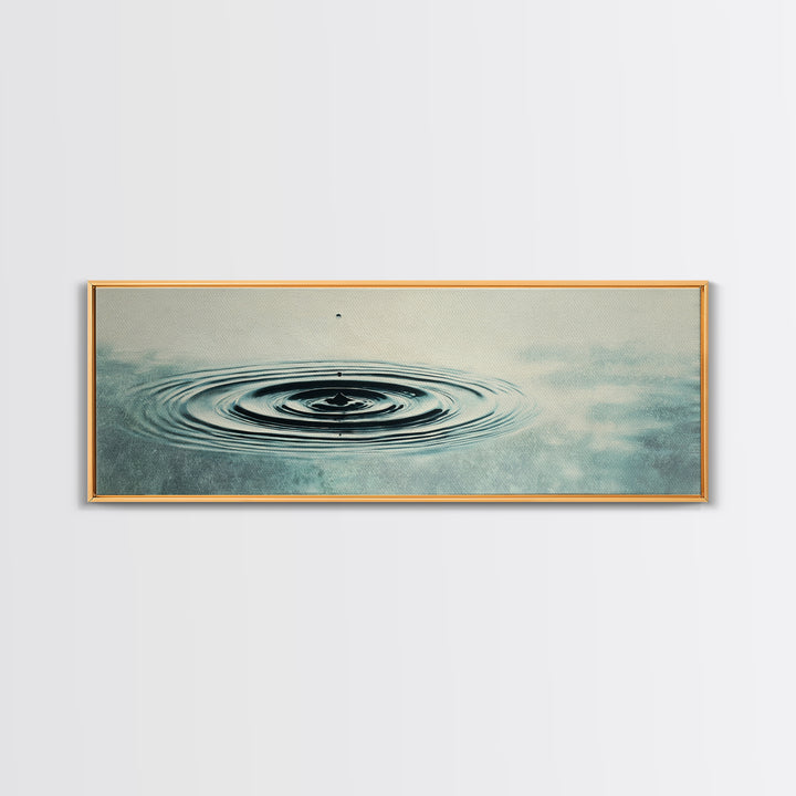 Minimal Water Ripple Wall Art, Zen Water Drop Canvas Print, Calming Bathroom Decor, Spa Office Neutral Art Print, Mindfulness Gift