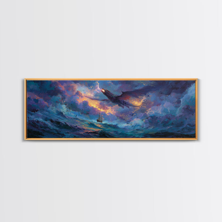 Dynamic Canvas Print Of Knight Battling Fire Breathing Dragon In Fiery Red Epic Scene Fantasy Wall Art For Home Office And Game Room With Intense Atmosphere