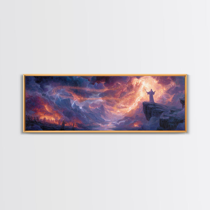 Whimsical Butterflies Floating In Enchanted Forest With Purple Blossoms Wall Art
