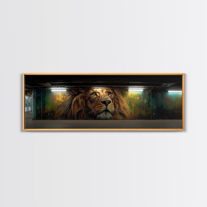 Majestic Lion Graffiti Mural Subway Art Wall Art Canvas Print Urban Street Decor For Home And Office