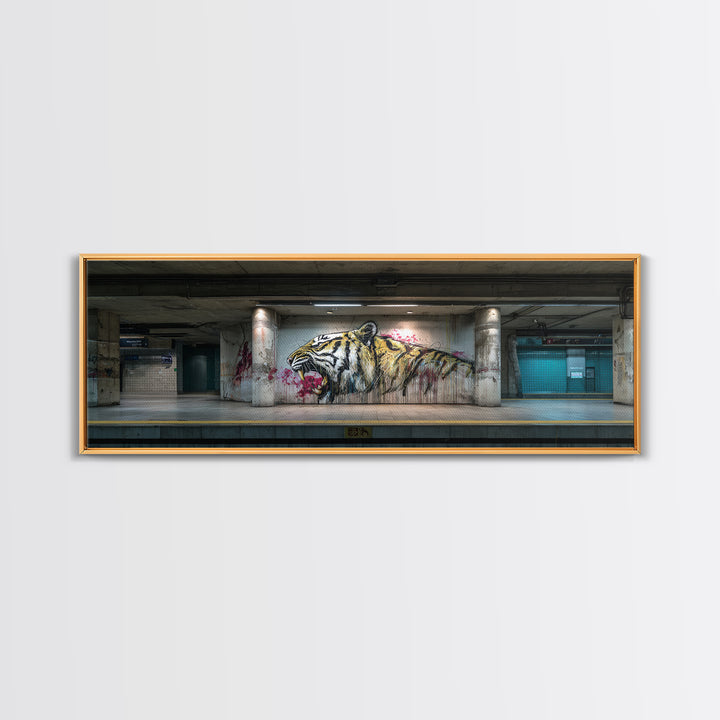 Street Art Tiger Graffiti Wall Mural Artwork With Urban Vibes Wall Art Framed Canvas Print For Modern Home Decor