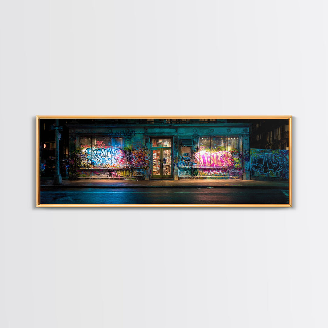 Urban Street Graffiti Art Photography Wall Decor Modern Wall Art Framed Canvas Print For Living Room