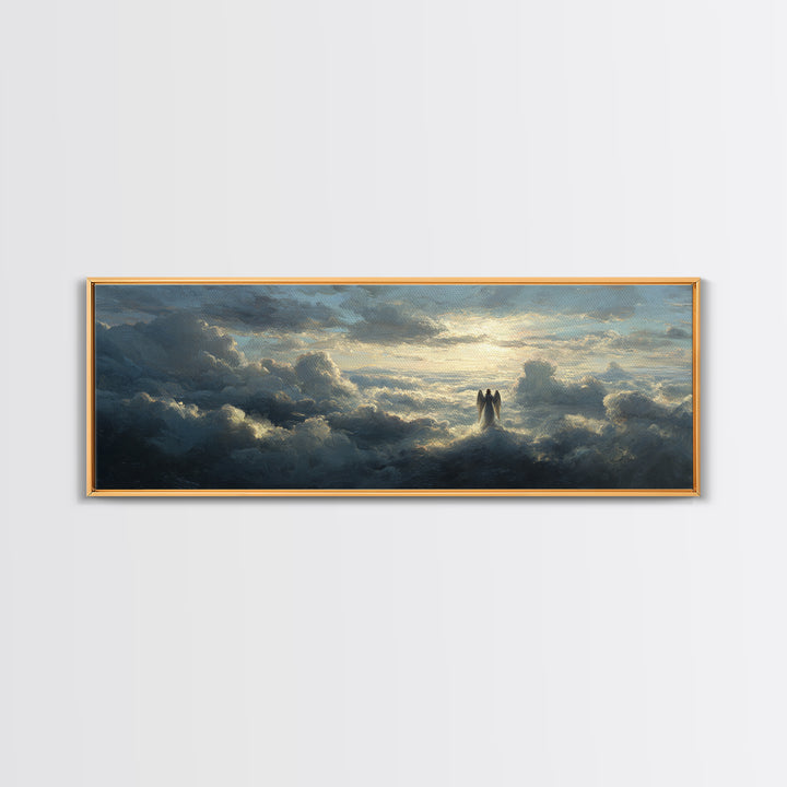 Medieval Knight In Fiery Battlefield Oil Painting Wall Art Large Framed Canvas Print For Home