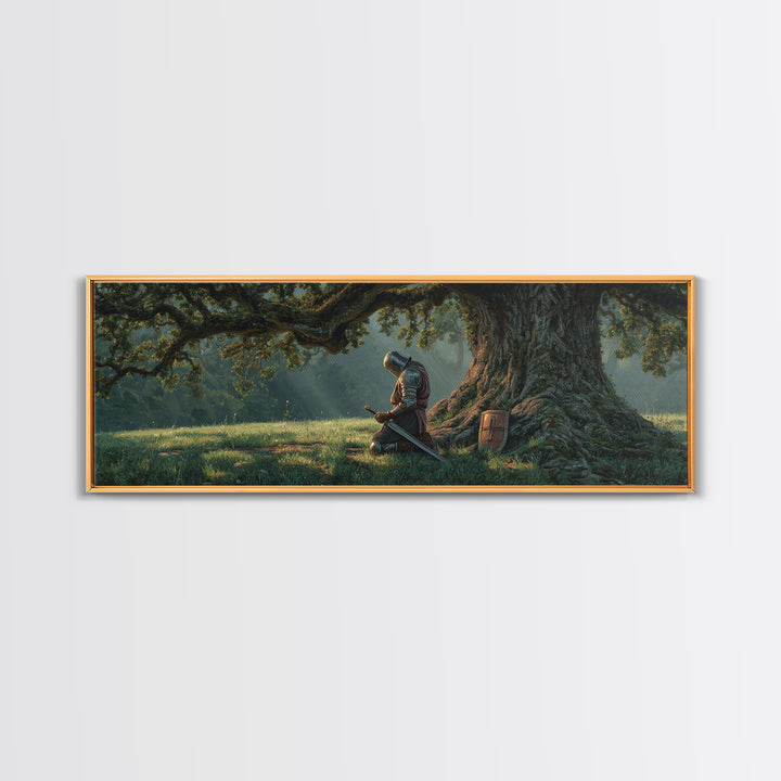 Sunlit Kayakers On Sparkling River Surrounded By Mountain Landscape Wall Art Canvas Print For Nature Lovers