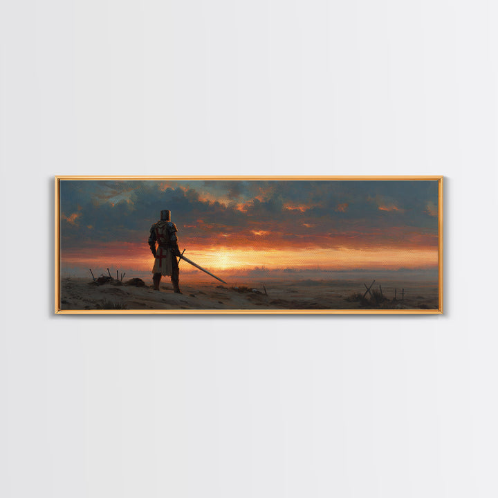 Rustic Outdoor Gear Scene With Hat, Oar, And Backpack Canvas Print Perfect For Cabin Wall Art or Adventure Home Decor