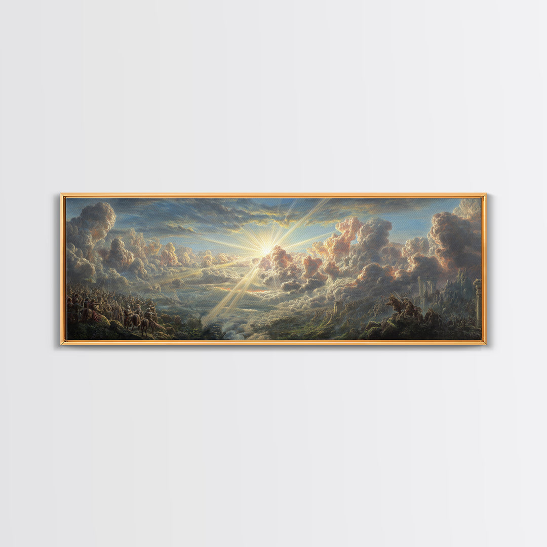 Majestic Lions Resting in Cave Wildlife Painting Wall Art Framed Canvas Print for Rustic Home and Living Room Decor