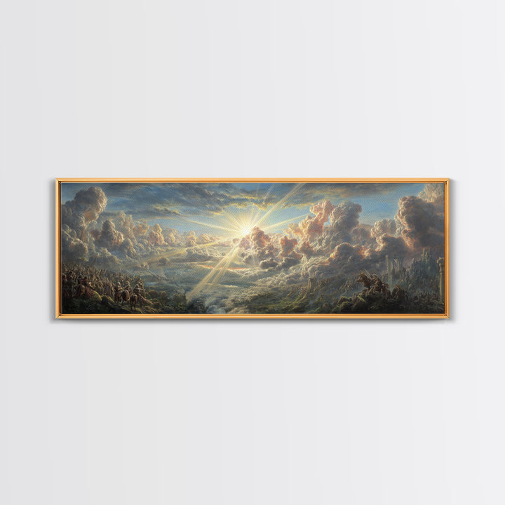 Majestic Lions Resting in Cave Wildlife Painting Wall Art Framed Canvas Print for Rustic Home and Living Room Decor