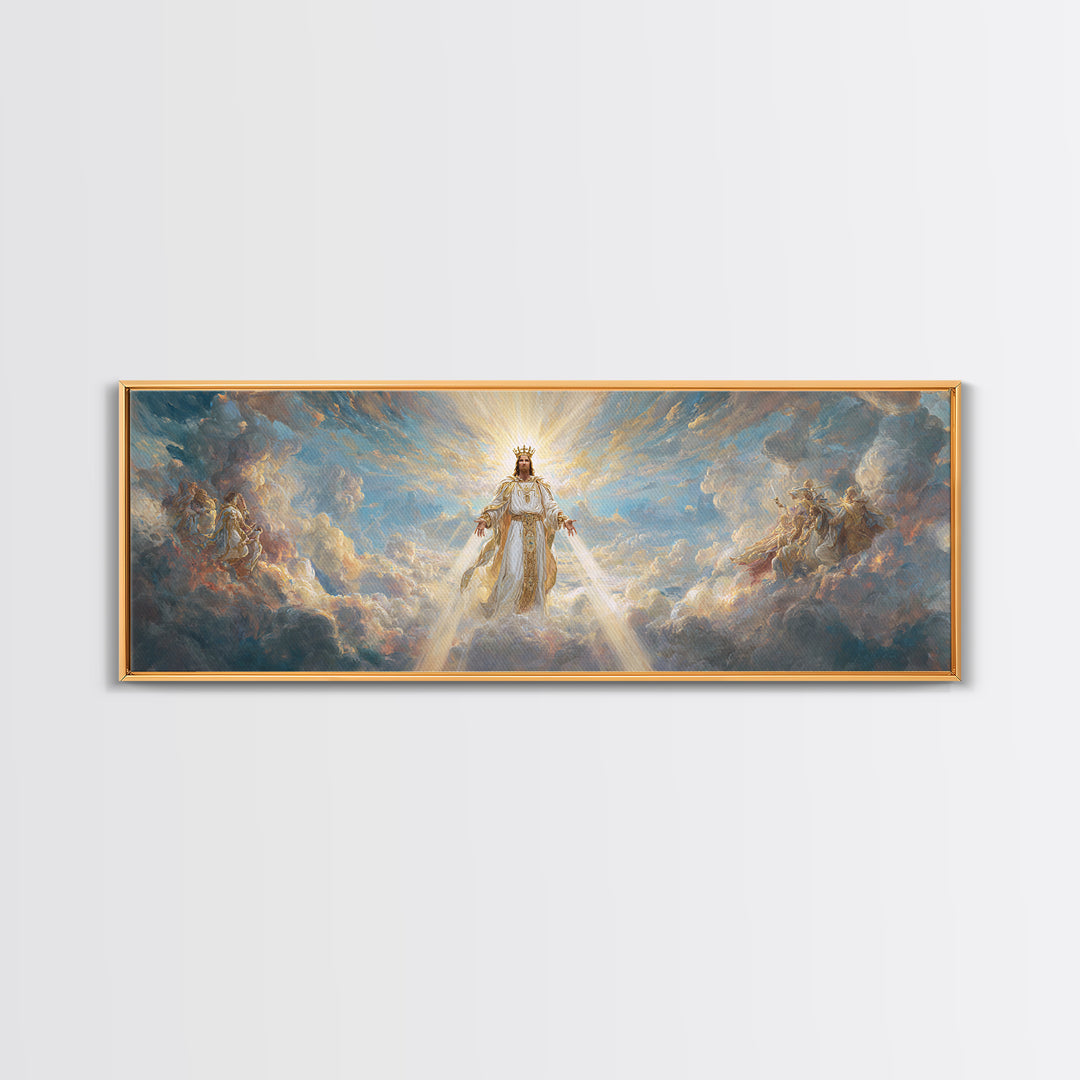 Surreal Underwater Dragon Resting On Treasure Hoard Fantasy Wall Art Canvas Print For Bedroom Or Gaming Room Decor