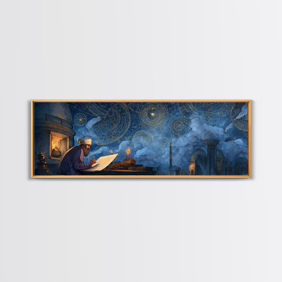 Enchanting Nighttime Ancient Cityscape With Moon And Lanterns Painting Wall Art Framed Canvas Print For Magical Home Decor