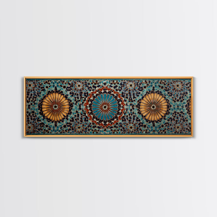 Beautiful Tile Mosaic Traditional Moroccan Pattern Art Canvas Print Wall Art For Elegant Home Decor And Cultural Style