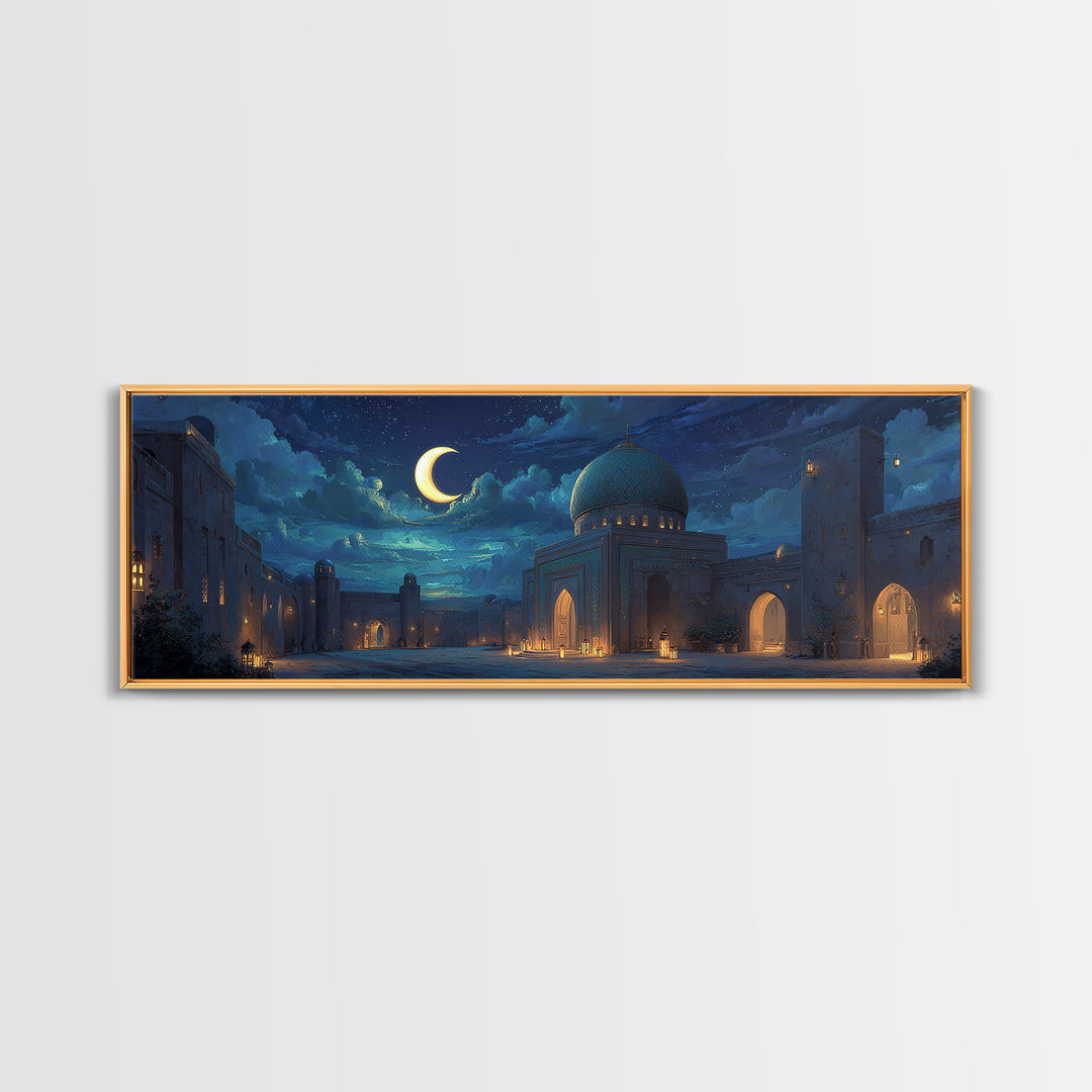 Intense Historical Astronomy Scholar Under Starry Sky Painting Wall Art Canvas Print For Spiritual And Educational Decor