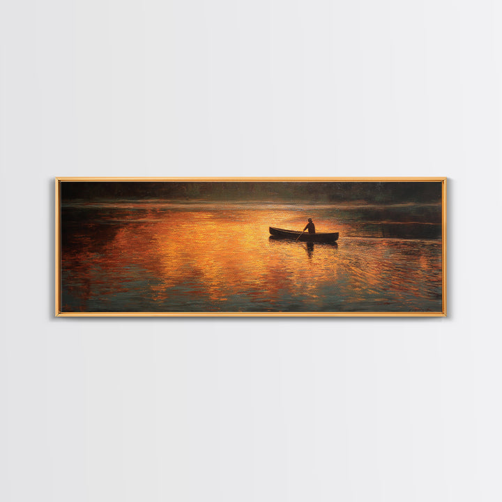 Tranquil Sunset Lake Scene Oil Painting With Two Rocking Chairs And Lantern Cozy Patio Wall Art Print