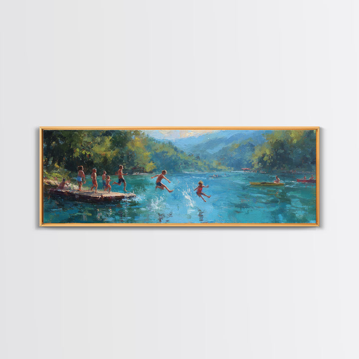 Starry Night Desert Landscape With Palm Trees And Campfire Beautiful Celestial Wall Art Canvas Print